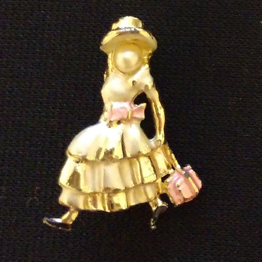 ❤️3/$15 Vintage Little Girl Carrying Books Pin